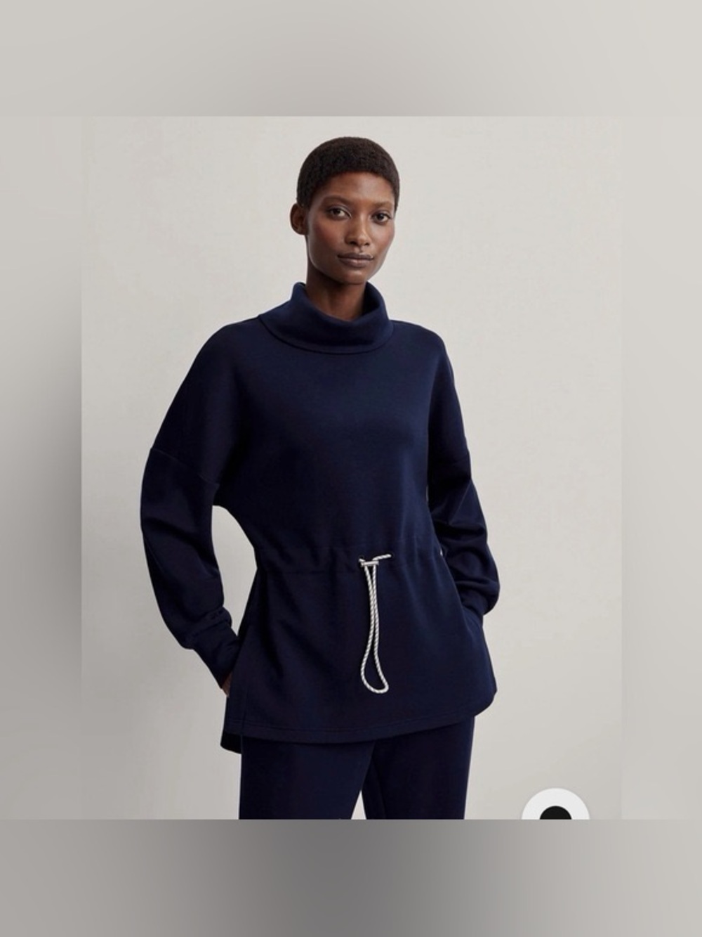 Varley Freya DoubleSoft Sweat in Navy, Size Small